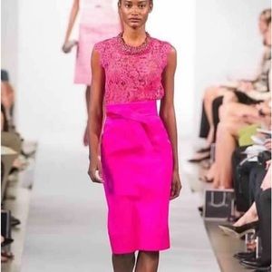 Oscar de la Renta Guipure Silk Top